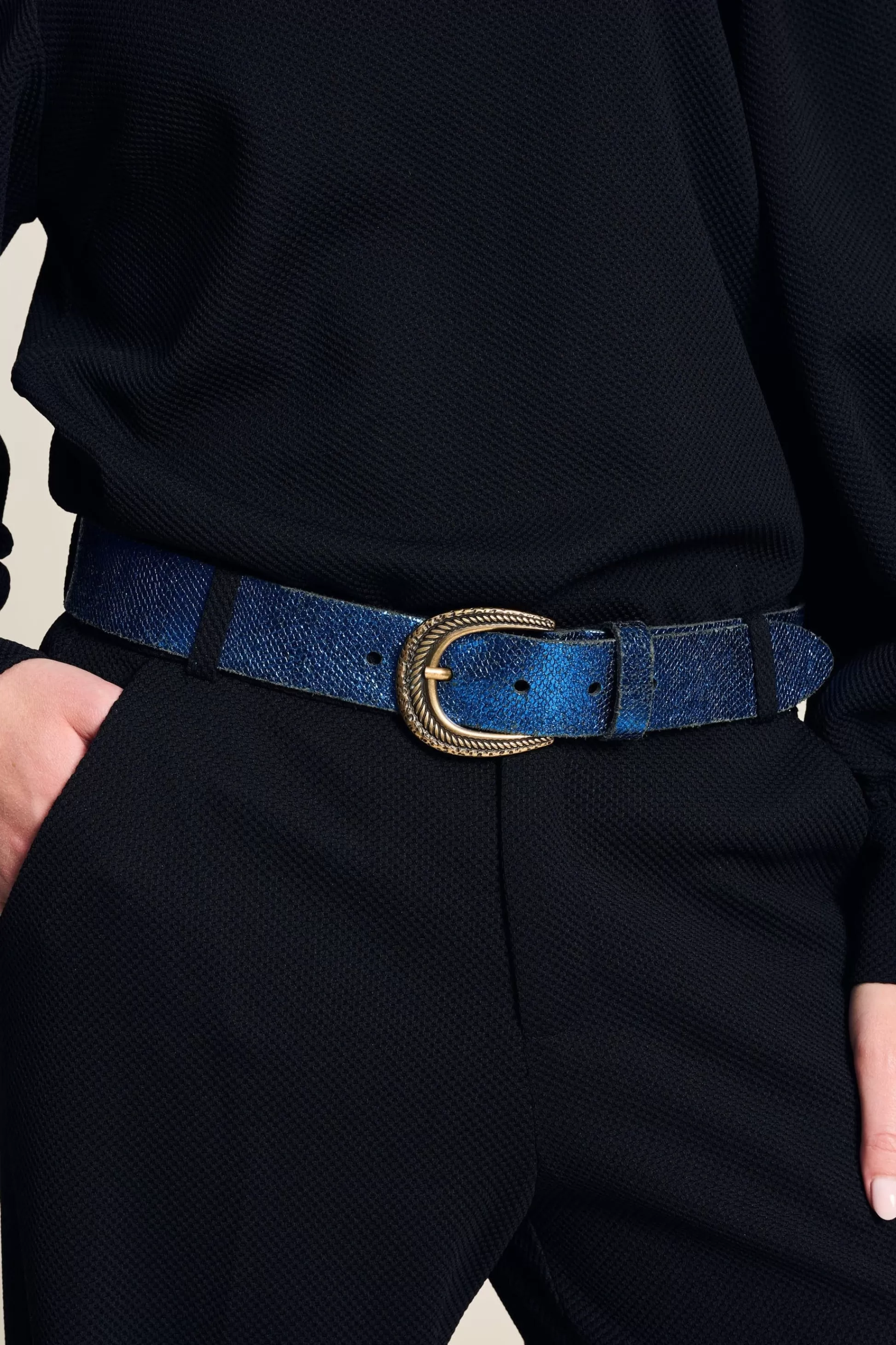 Riemen | POM Amsterdam BELT Snake Bright Blue