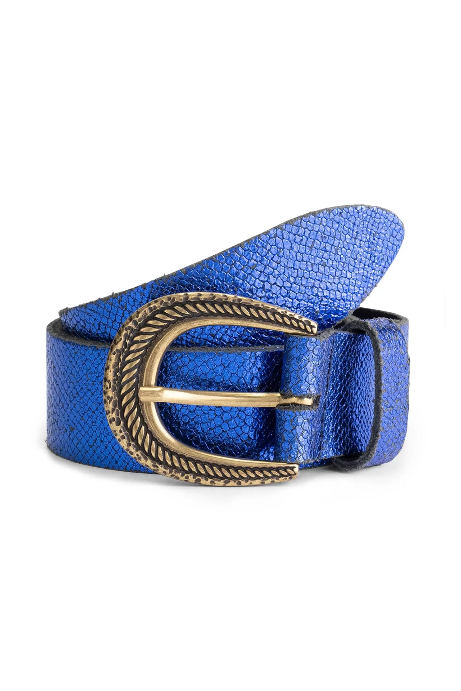 Riemen | POM Amsterdam BELT Snake Bright Blue