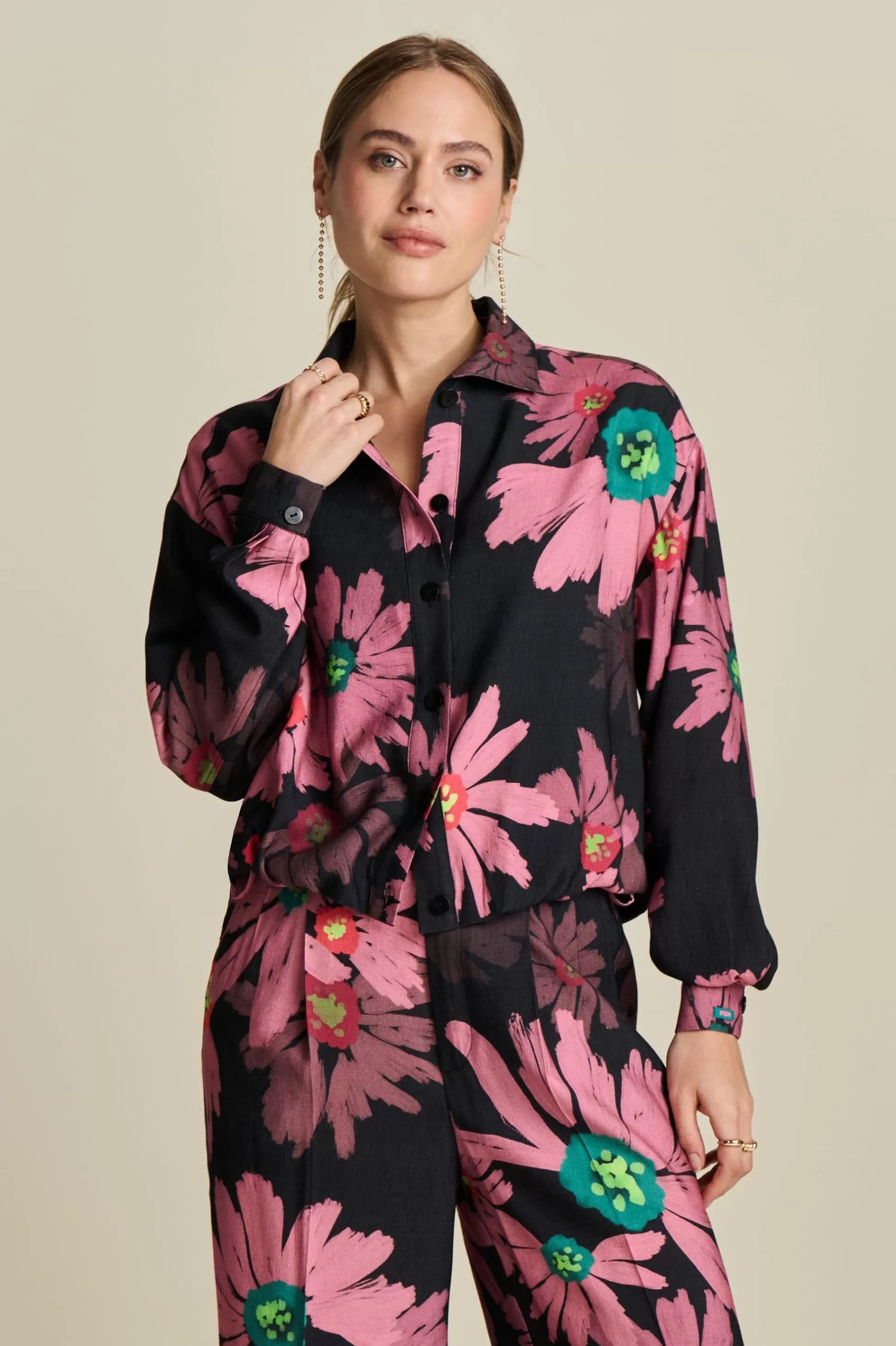 Co-Ords | Blouses | POM Amsterdam BLOUSE Big Blooming Pink