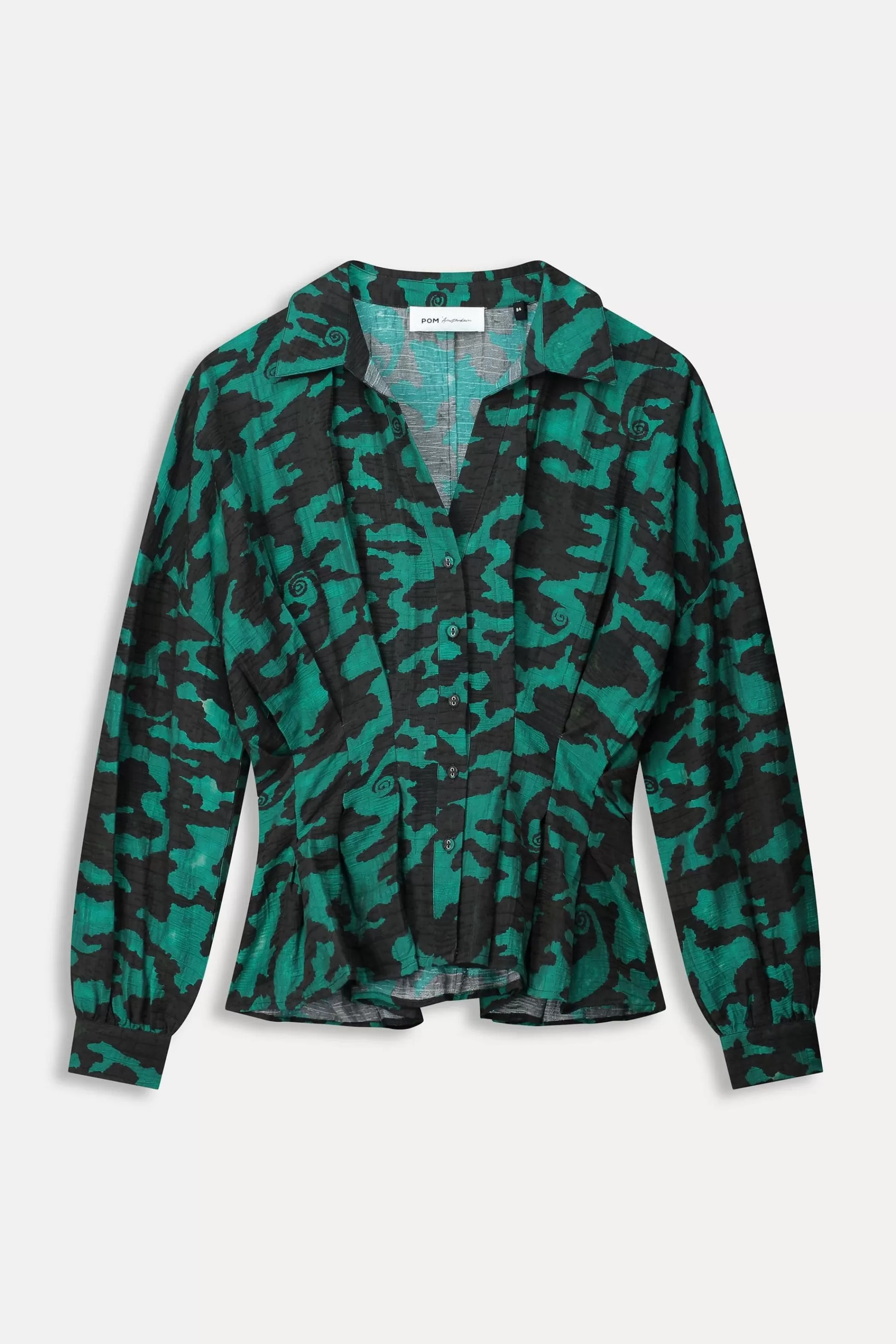 Blouses | POM Amsterdam BLOUSE Camo Teal Green