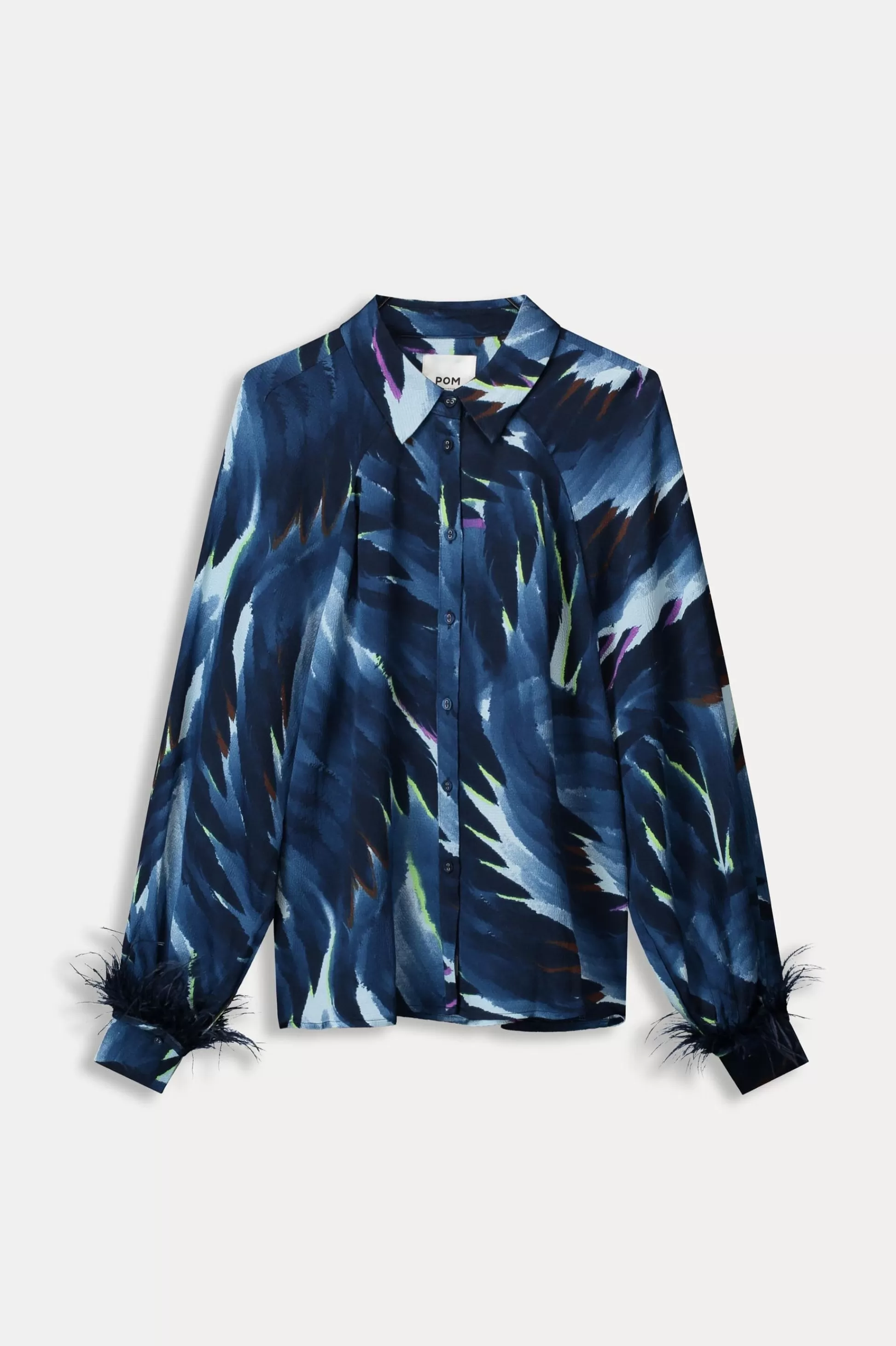 Blouses | POM Amsterdam BLOUSE Feathers Blue