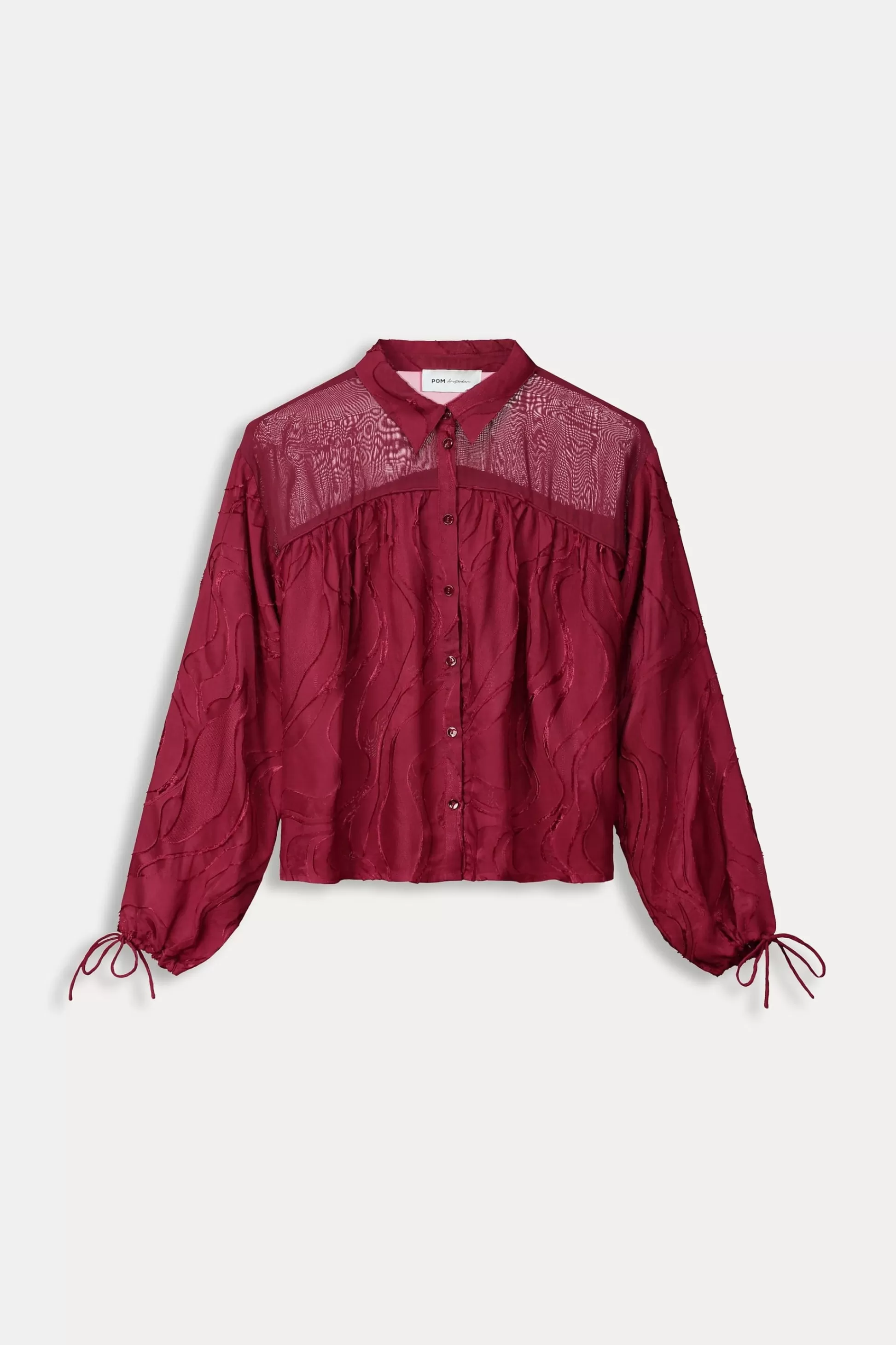 Blouses | POM Amsterdam BLOUSE Jacquard Burgundy Red