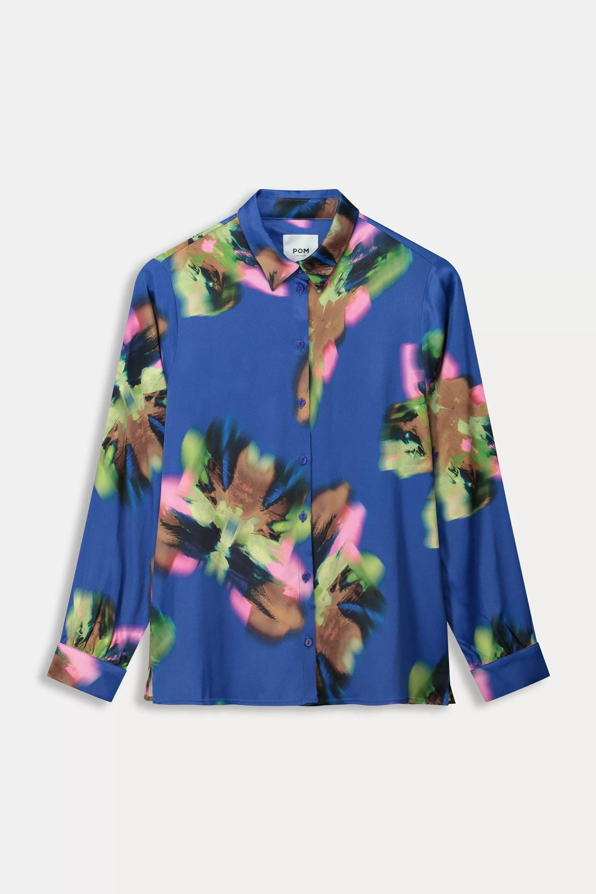 Blouses | POM Amsterdam BLOUSE Mila Satin Butterfly Blue