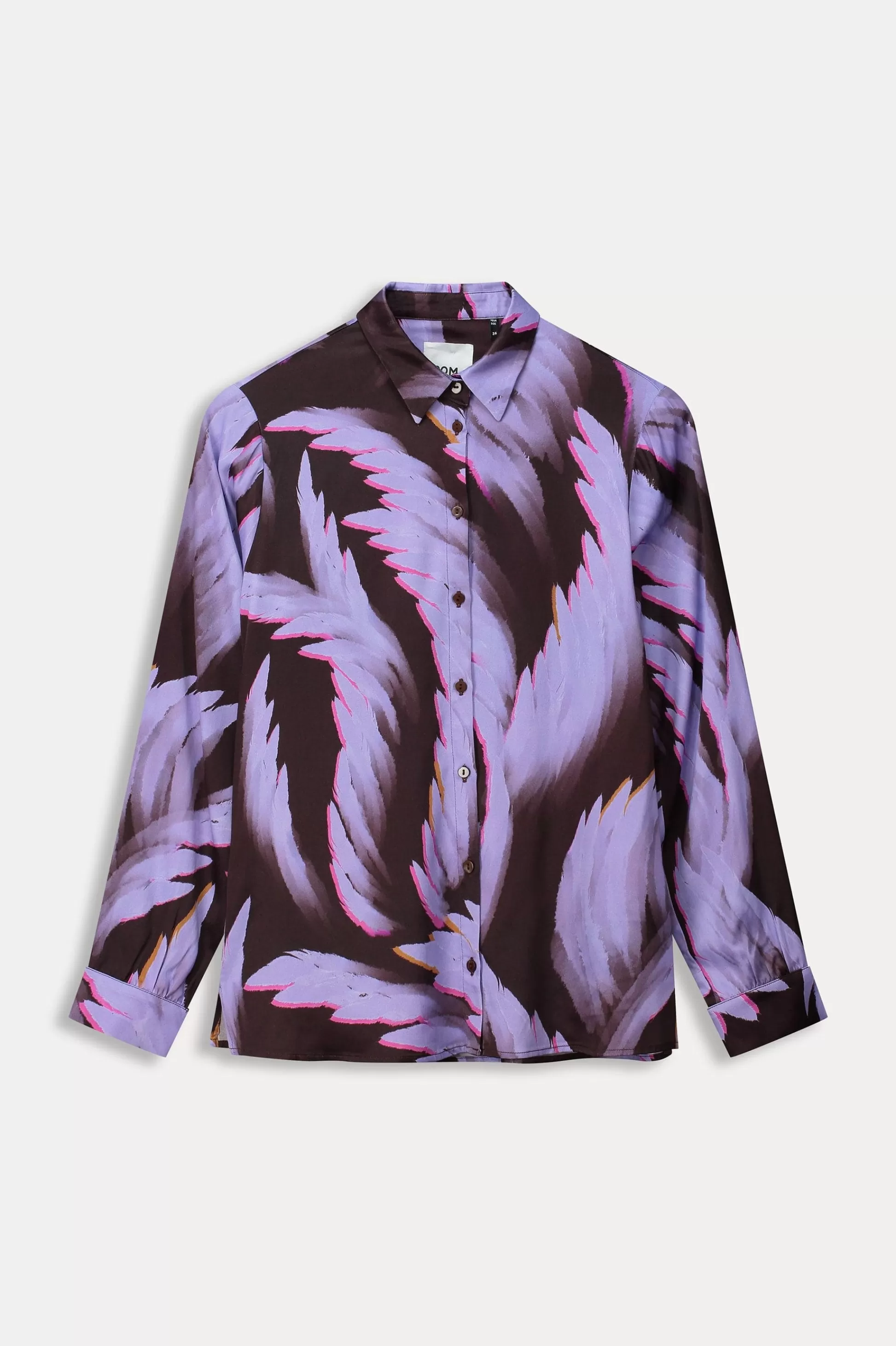 Blouses | POM Amsterdam BLOUSE Mila Satin Feathers Brown