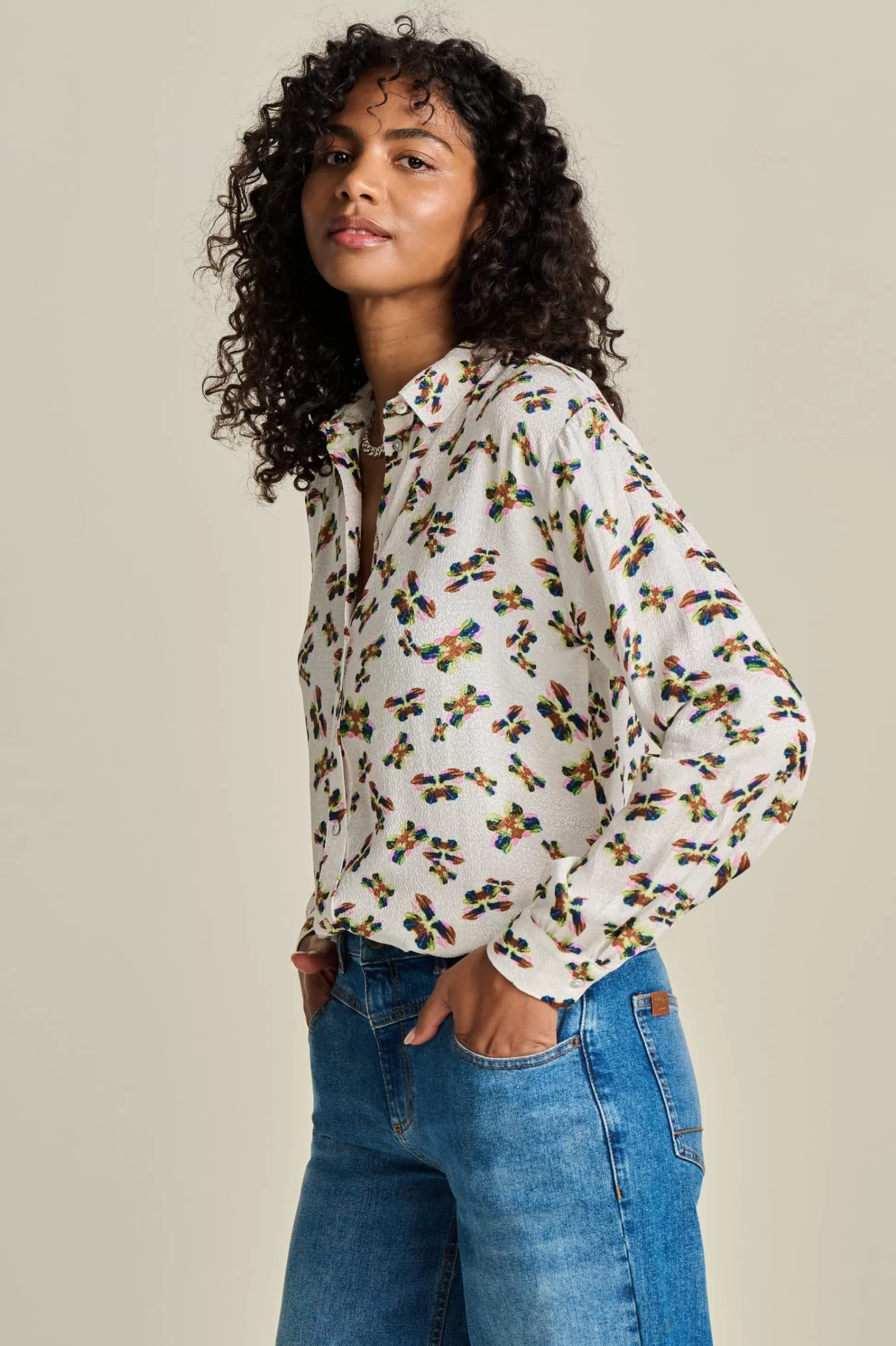 Blouses | POM Amsterdam BLOUSE Milly Butterfly Ecru