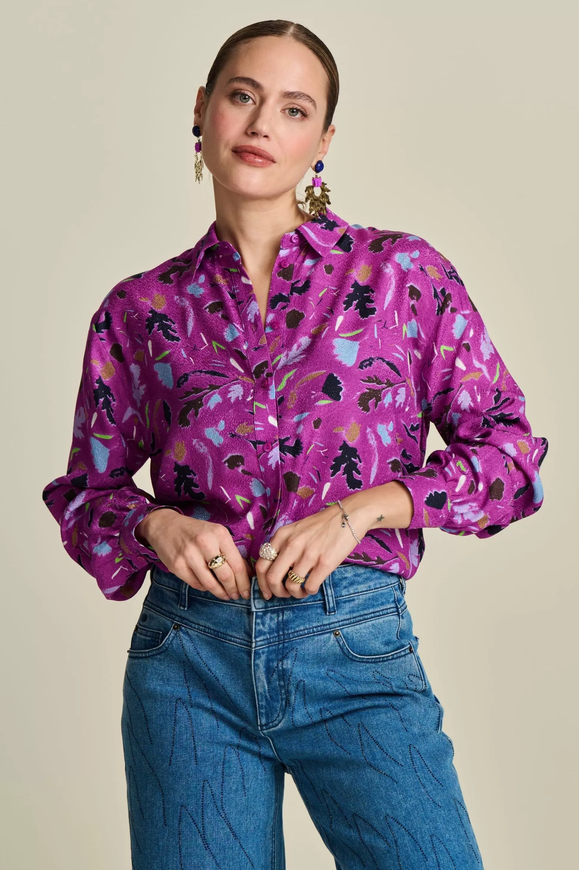 Blouses | POM Amsterdam BLOUSE Milly Featherfest Cactus Pink