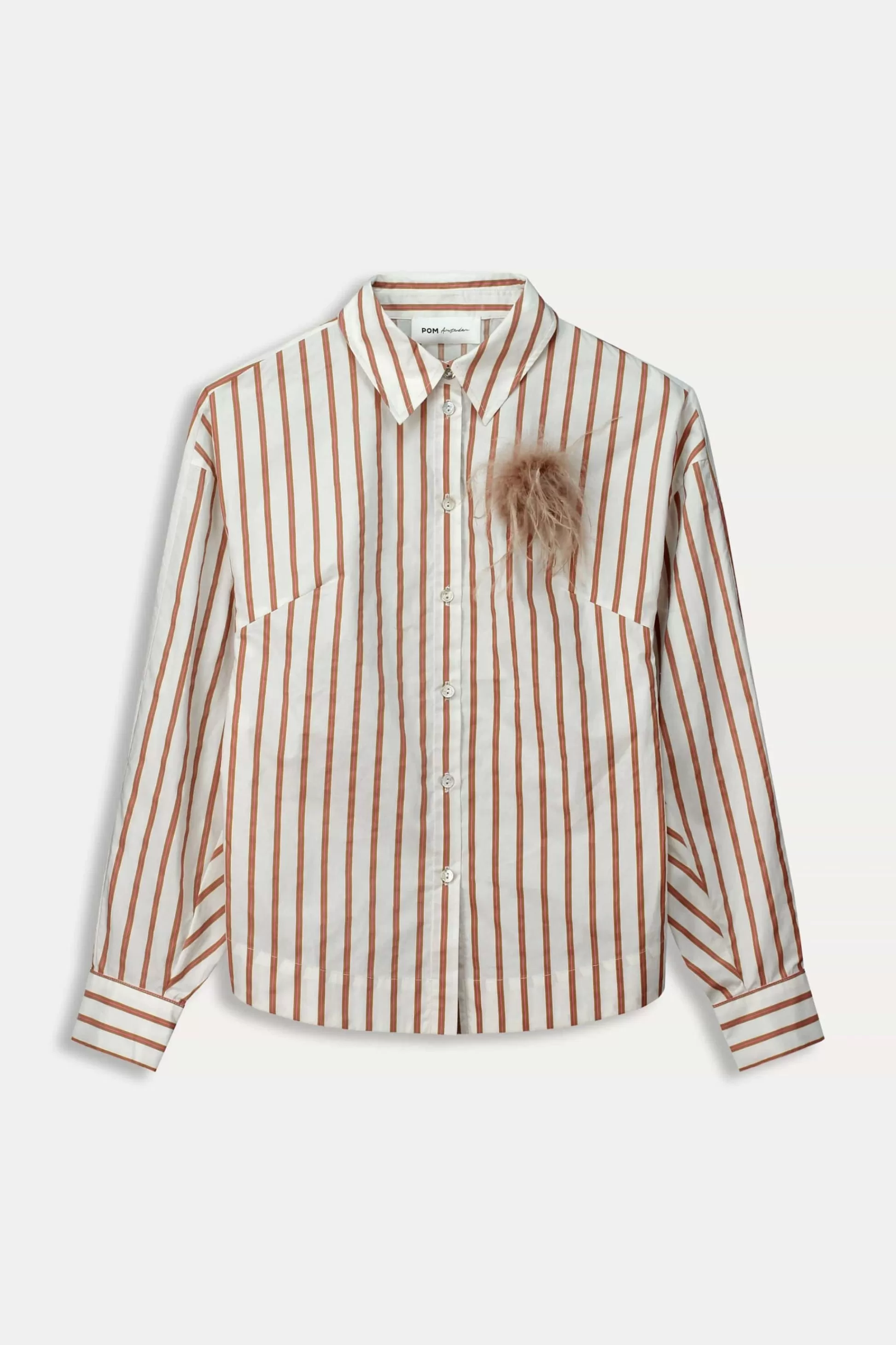 Blouses | POM Amsterdam BLOUSE Striped Poplin White