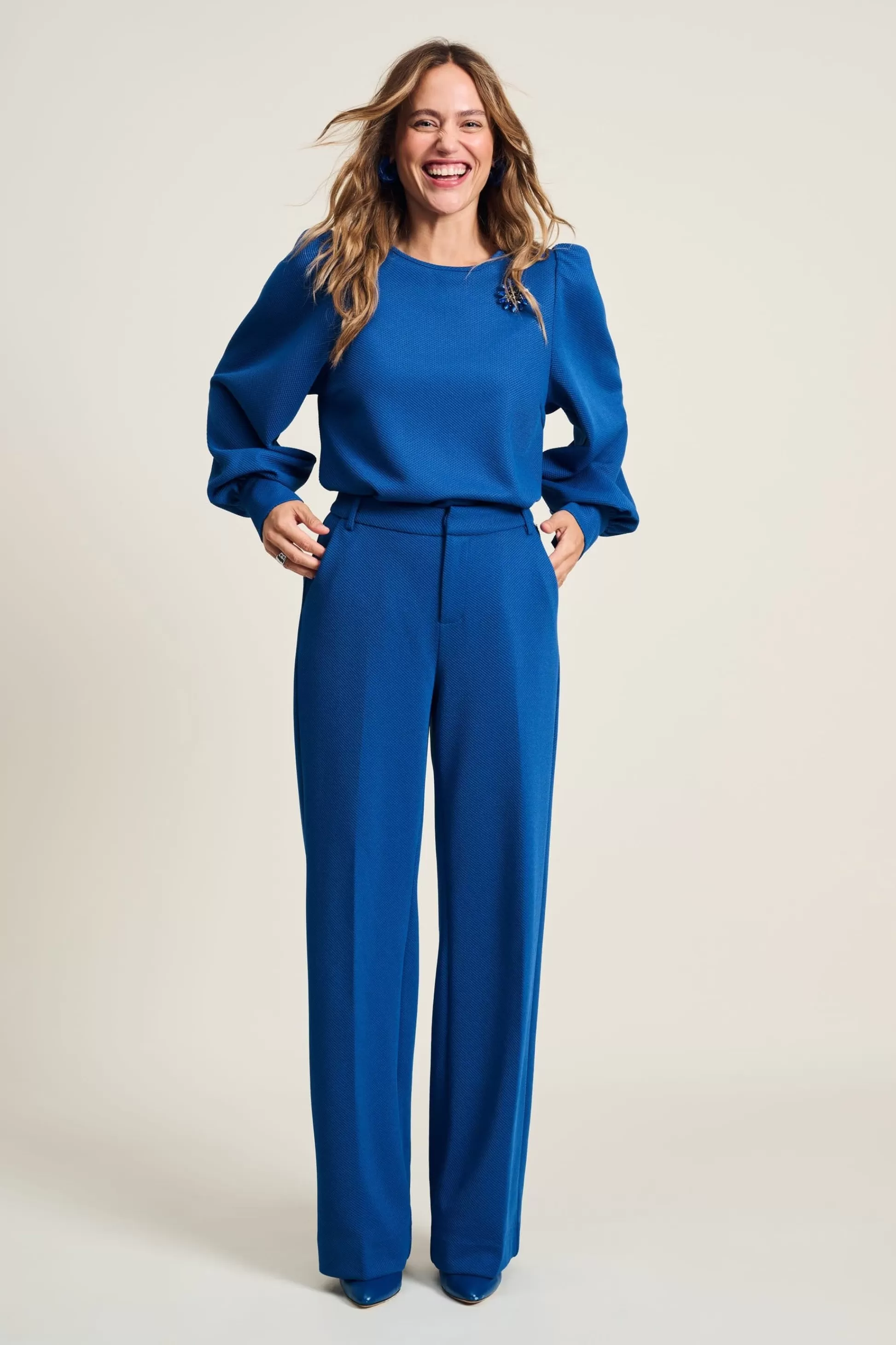 Broeken | POM Amsterdam BROEK Wide Leg Mid Blue