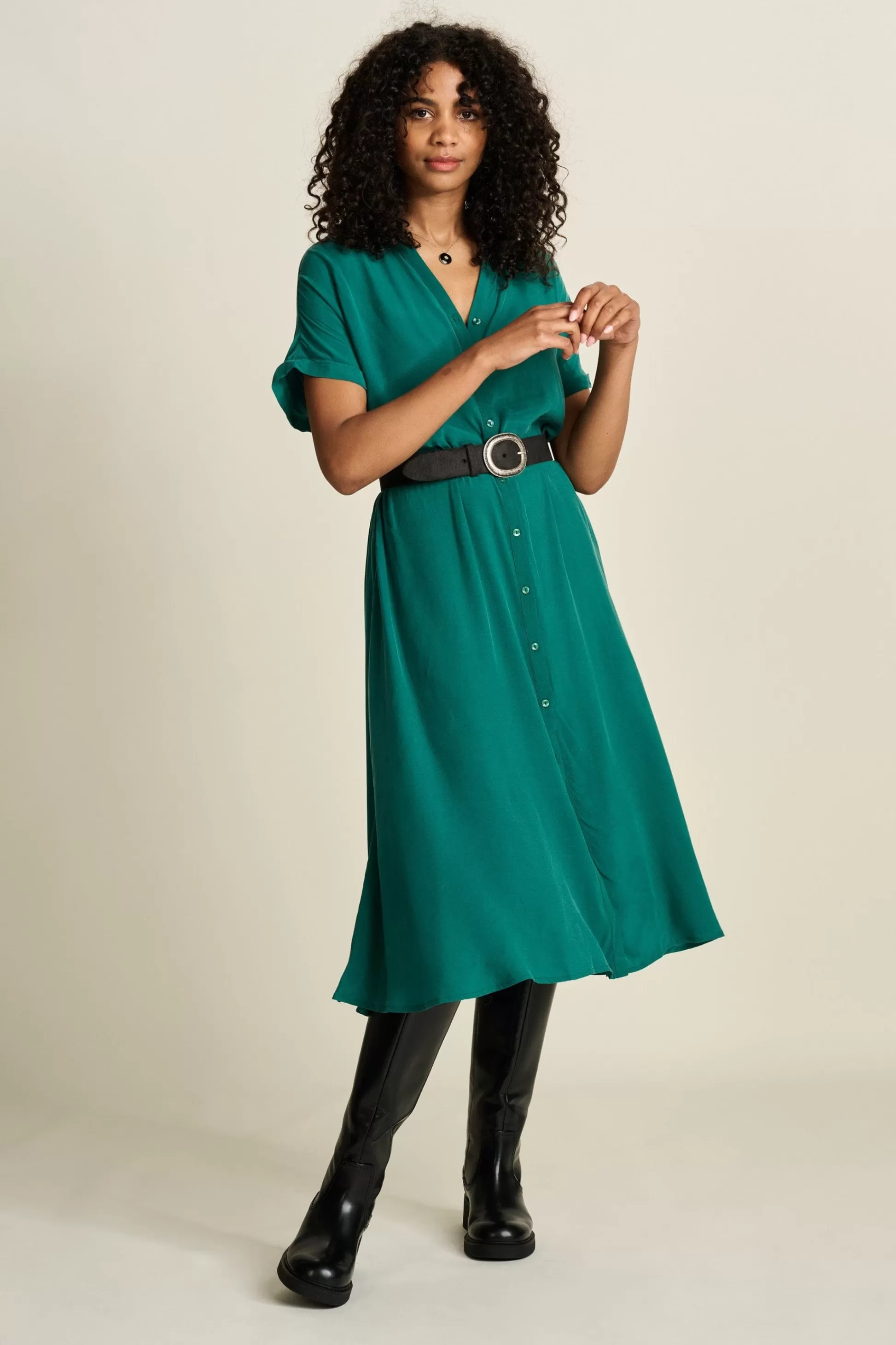 Jurken | POM Amsterdam DRESS Lynn Pacific Green