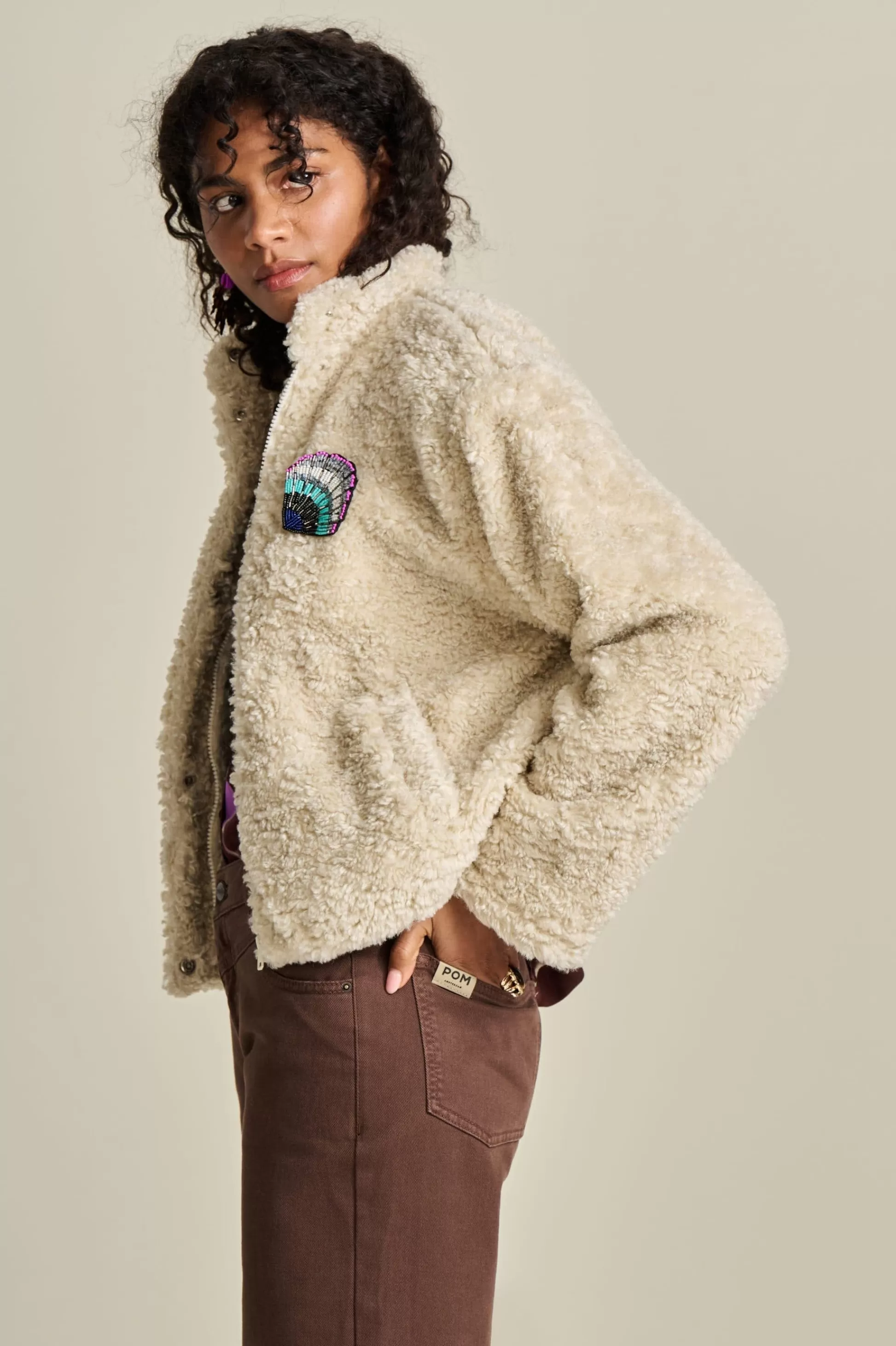 Jassen & Blazers | POM Amsterdam JACKET Teddy Ecru