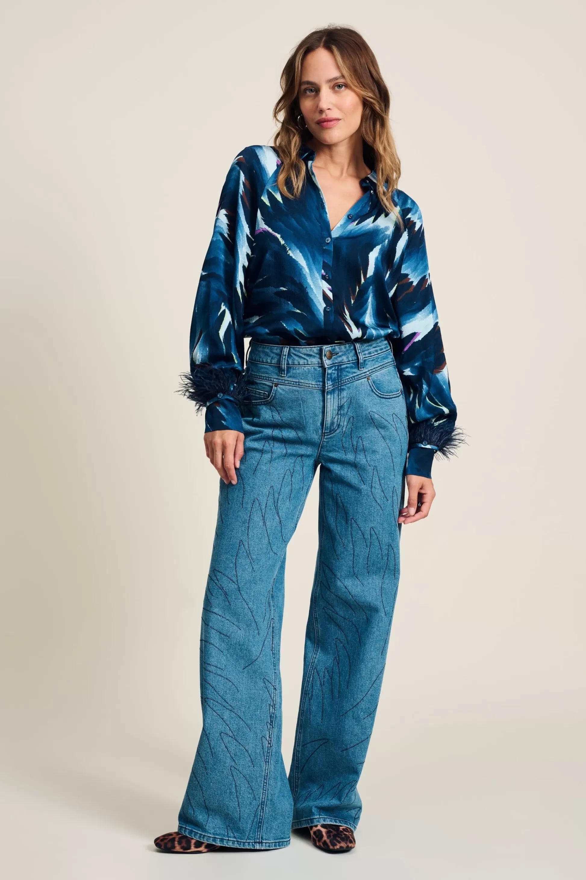 Co-Ords | Jeans | POM Amsterdam JEANS Wide Leg Denim Rhinestones