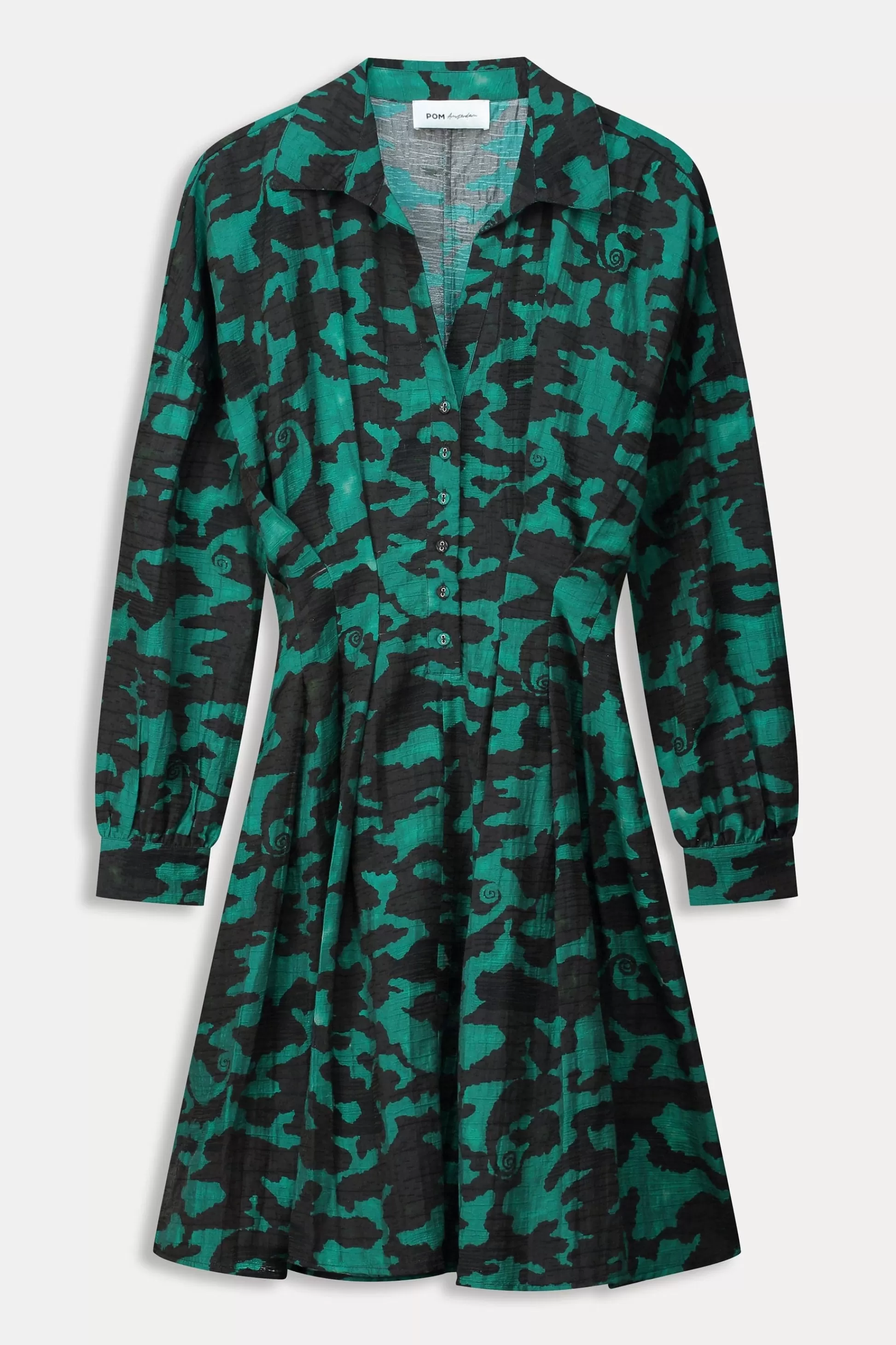 Jurken | POM Amsterdam JURK Camo Teal Green