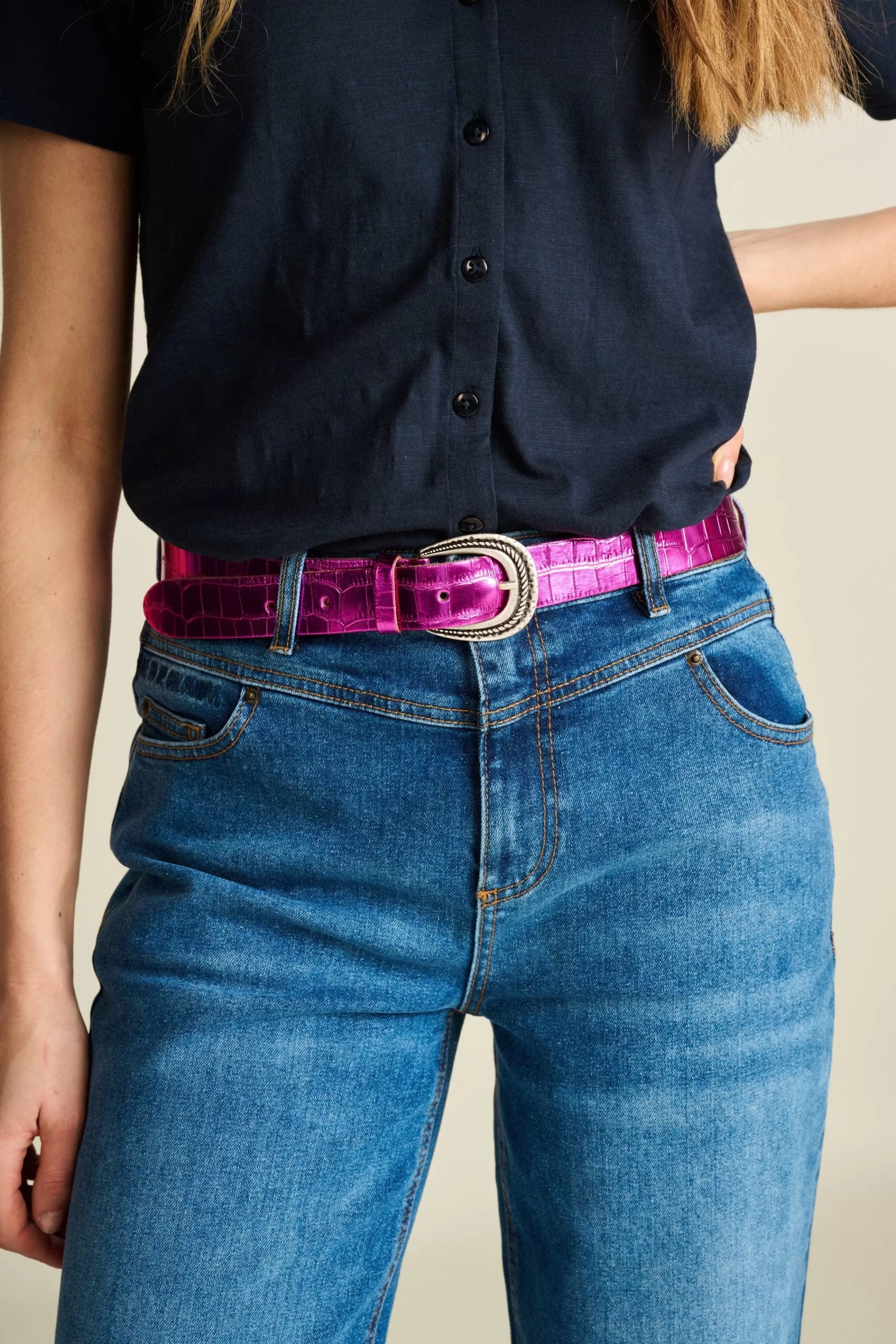 Riemen | POM Amsterdam RIEM Metallic Fuchsia Croco