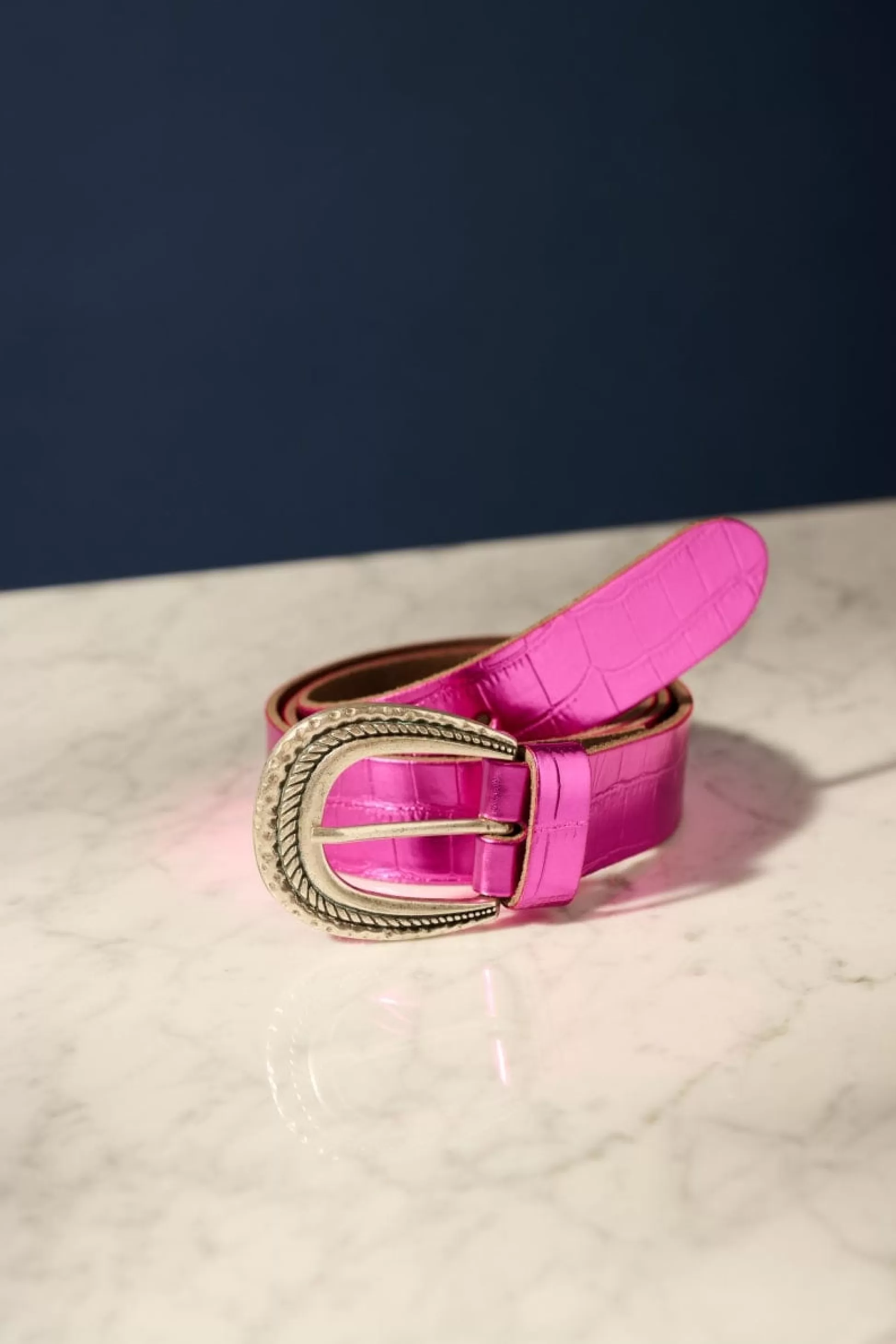 Riemen | POM Amsterdam RIEM Metallic Fuchsia Croco