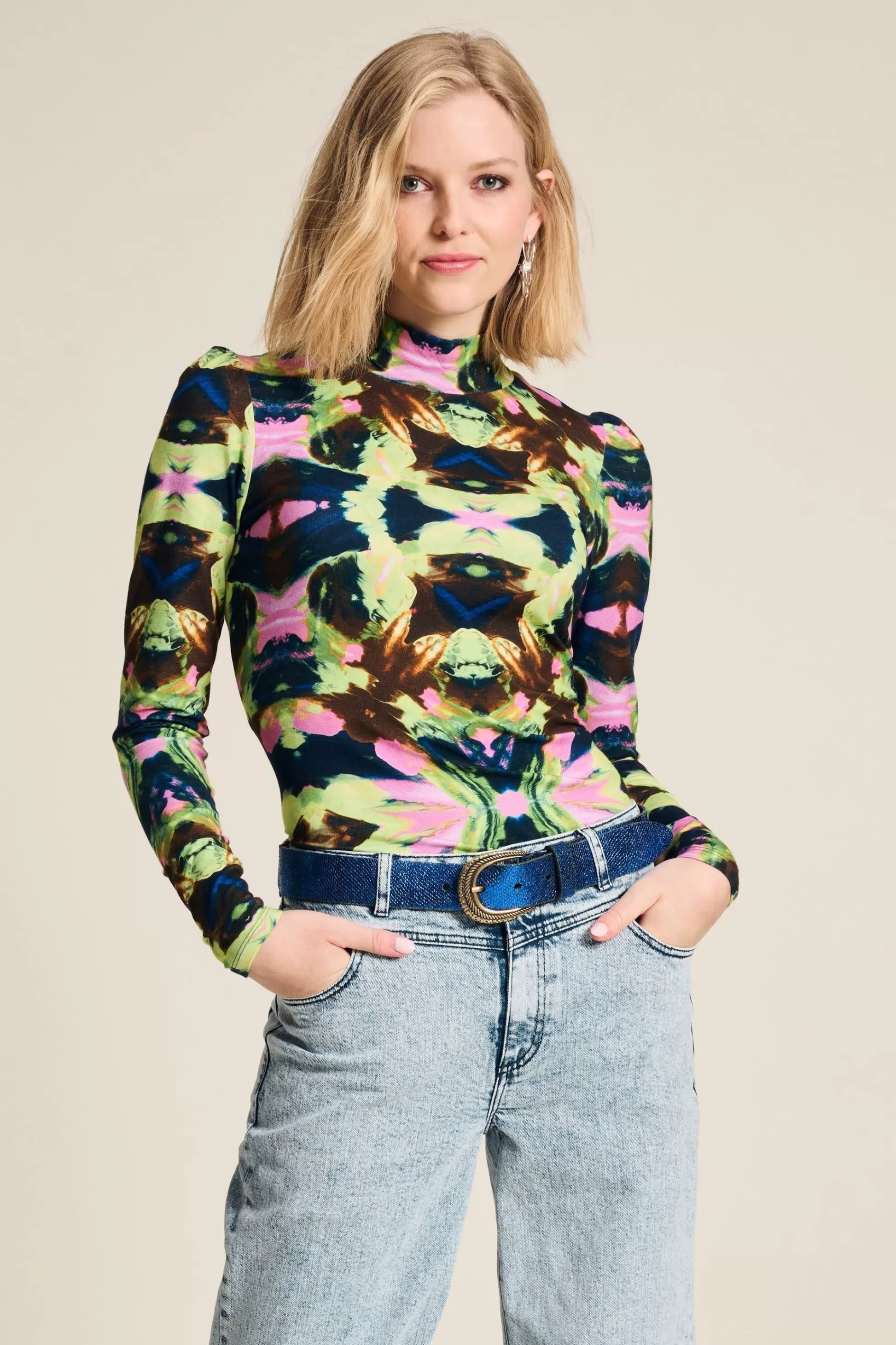 Tops & Turtlenecks | POM Amsterdam TOP Butterfly Sky