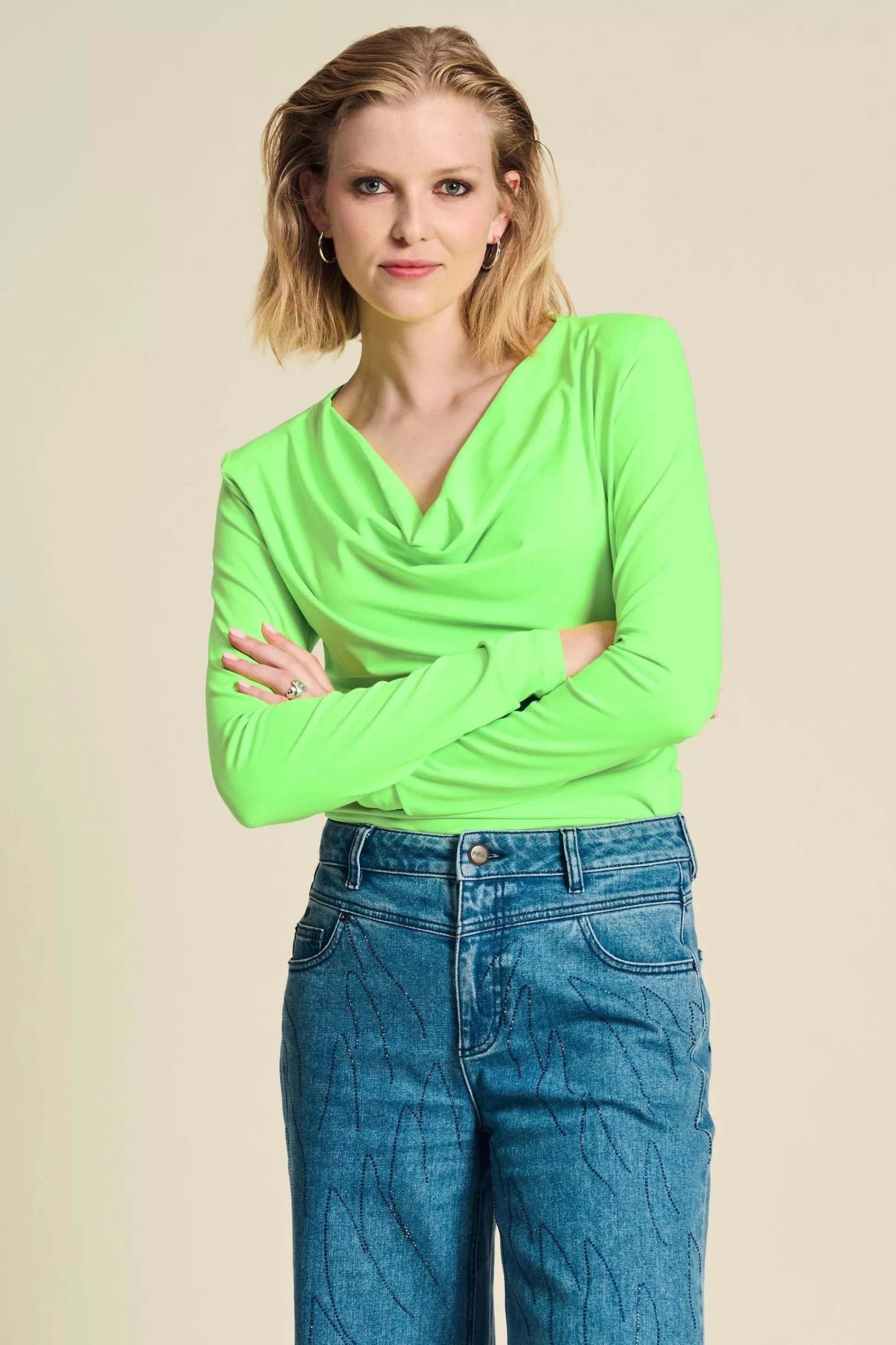 Tops & Turtlenecks | POM Amsterdam TOP Waterfall Vibrant Green