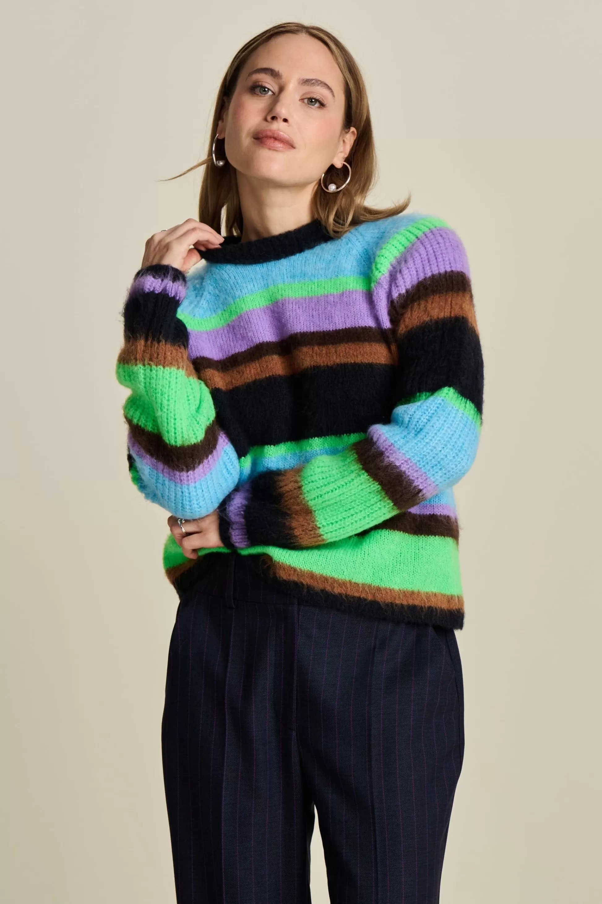 Truien & Vesten | POM Amsterdam TRUI Brushed Stripes