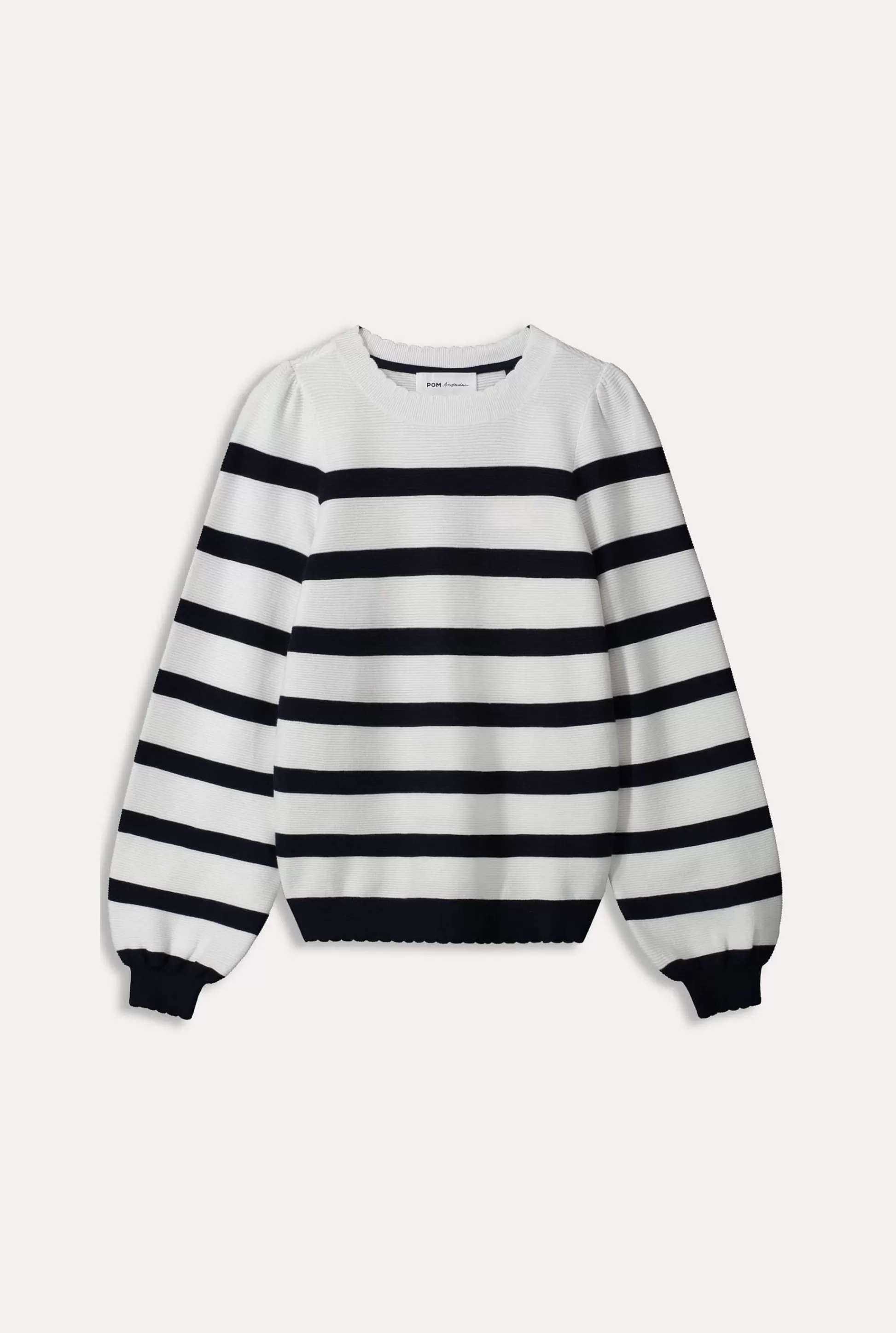 Truien & Vesten | POM Amsterdam TRUI Lucy Dark Navy Striped Dark navy